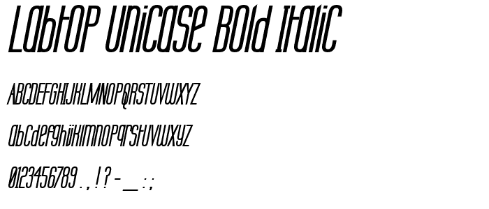 Labtop Unicase Bold Italic font